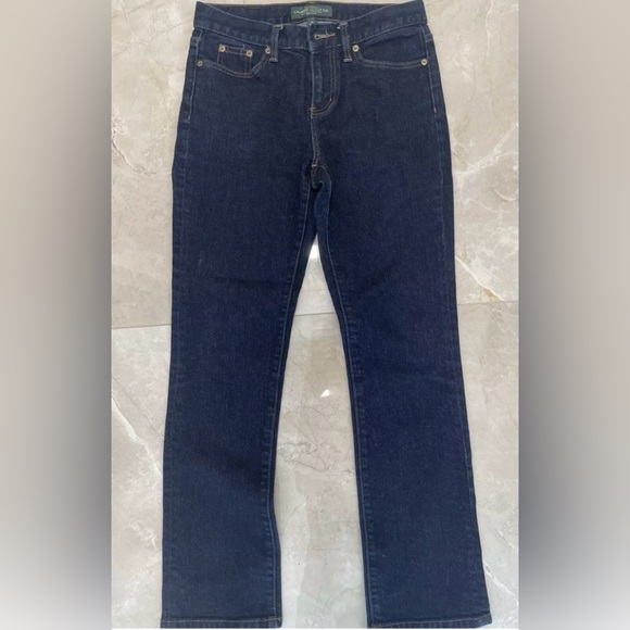 Lauren Jeans Co Ralph Lauren Women Jeans Size 2P Dark Wash Zip Closure 5 Pocket - Picture 3 of 5